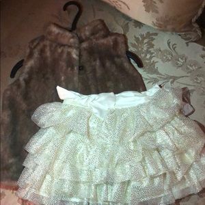 Faux fur vest with a tutu